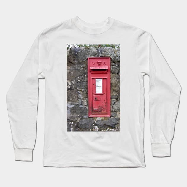 Traditional Red British Post Box in Wall [Royal Mail] Long Sleeve T-Shirt by grantwilson